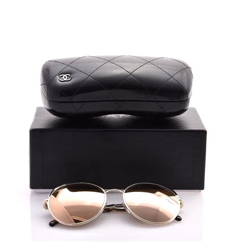 chanel sunglasses 4206|Chanel Round Mirror Sunglasses 4206 Rose Gold.